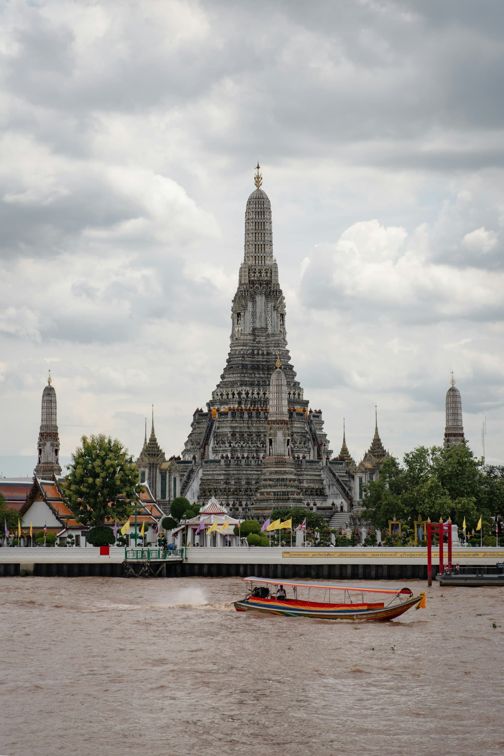 Wat Arun, the Temple of Dawn, on the Chao Phraya River in Bangkok, Thailand